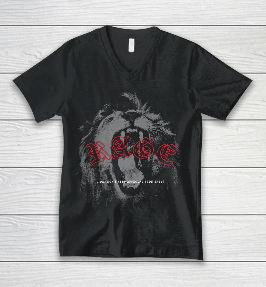 Rage Lion Don't Need Approval From Sheep Unisex V-Neck T-Shirt
