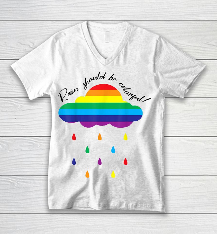 Rain Should Be Colorful Unisex V-Neck T-Shirt