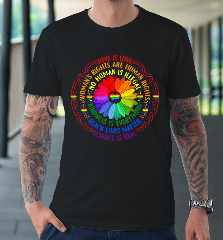 Rainbow Black Lives Matter Science Lgbt Pride Flower Premium T-Shirt