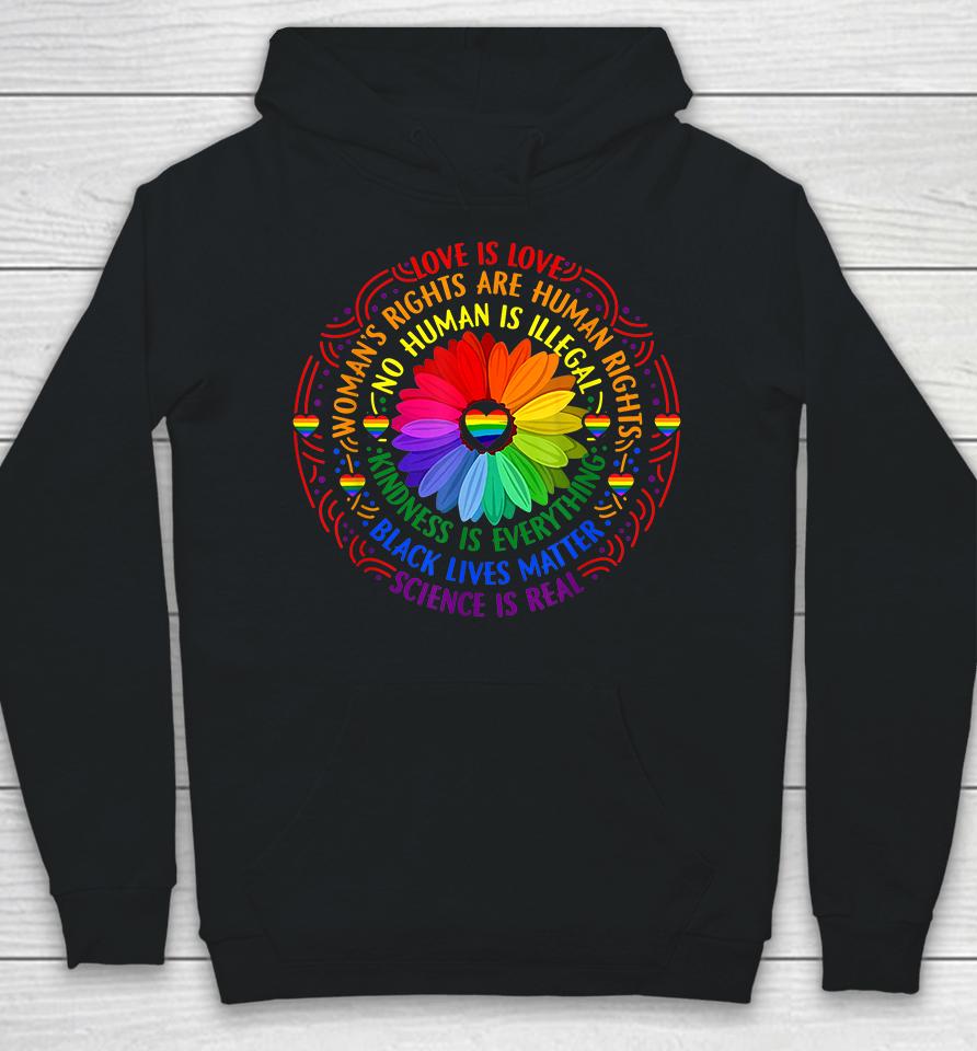 Rainbow Black Lives Matter Science Lgbt Pride Flower Hoodie
