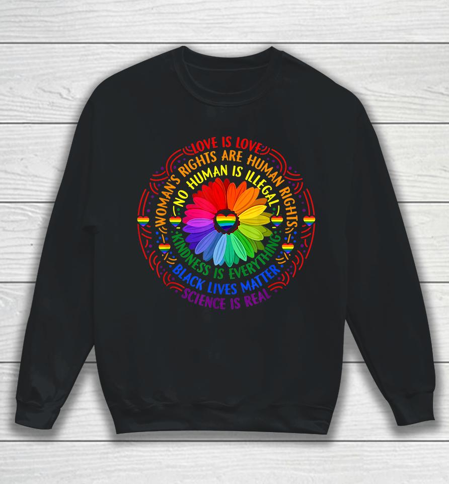 Rainbow Black Lives Matter Science Lgbt Pride Flower Sweatshirt