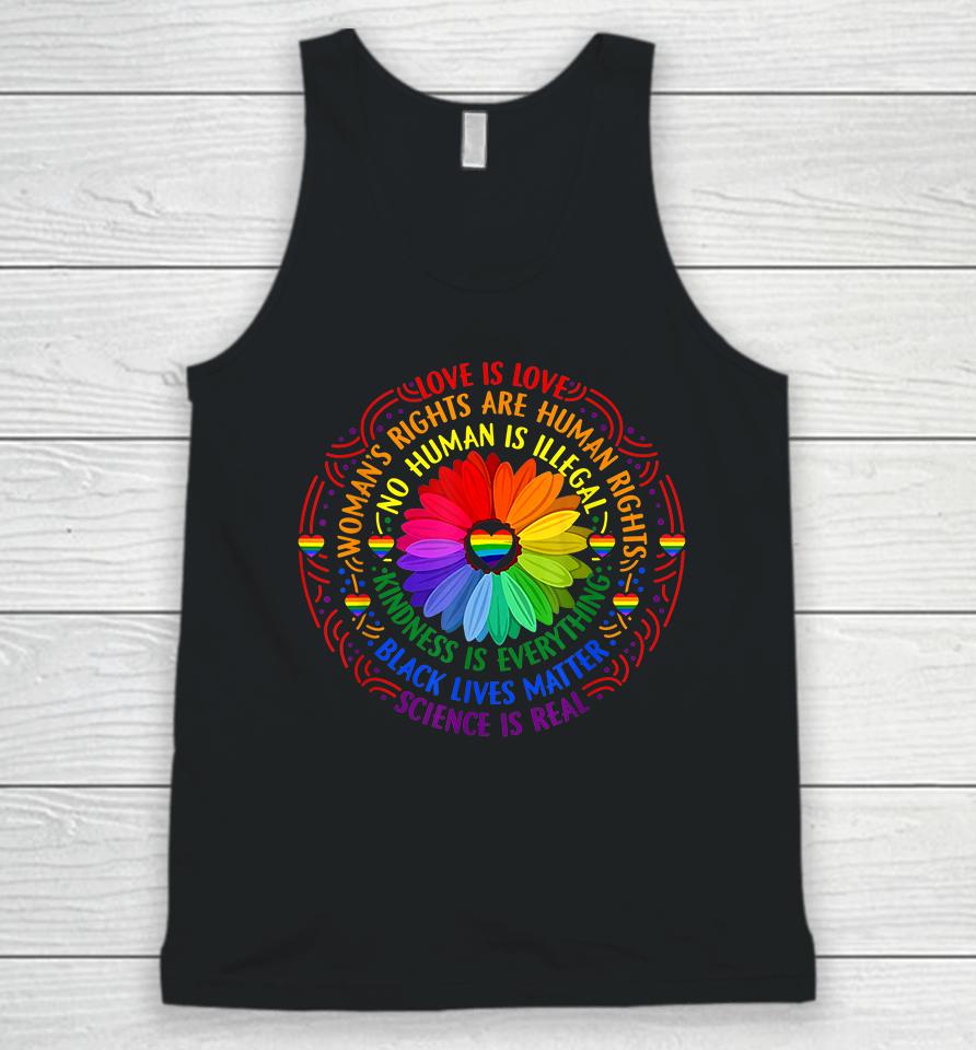 Rainbow Black Lives Matter Science Lgbt Pride Flower Unisex Tank Top