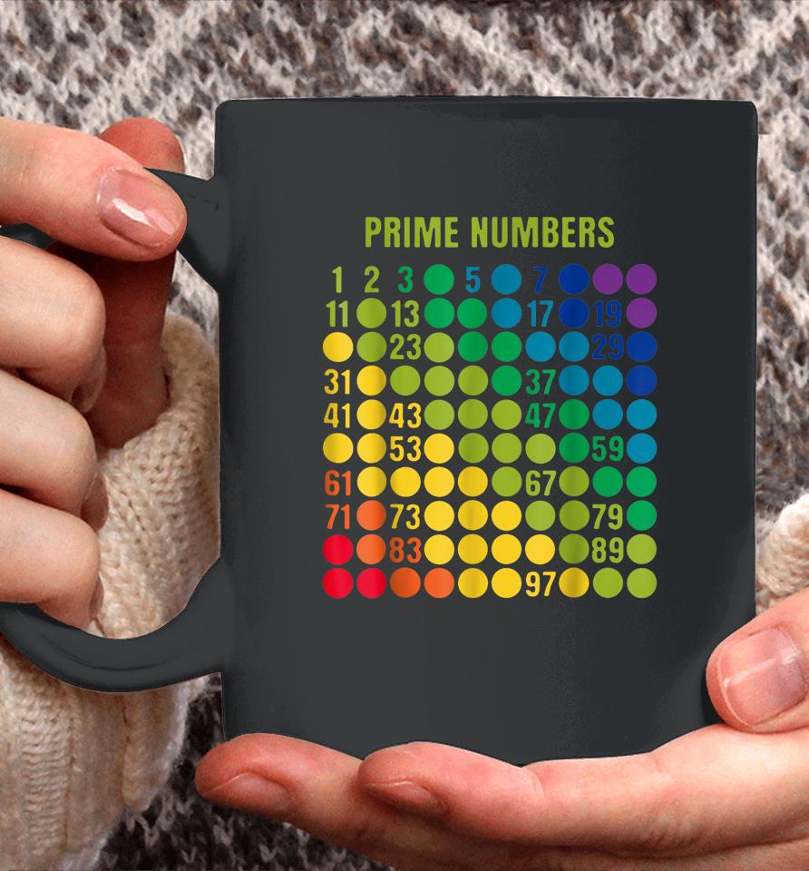 Rainbow Grid Of Prime Numbers School Teacher Coffee Mug