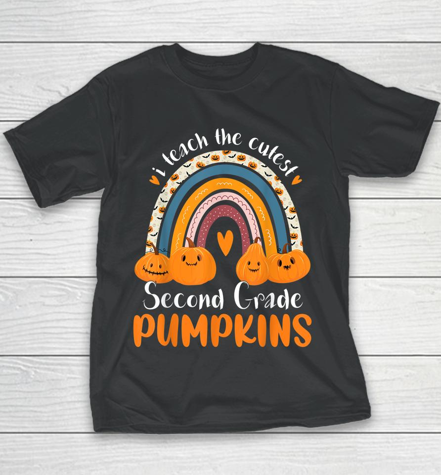 Rainbow I Teach The Cutest 2Nd Grade Pumpkins Halloween Youth T-Shirt