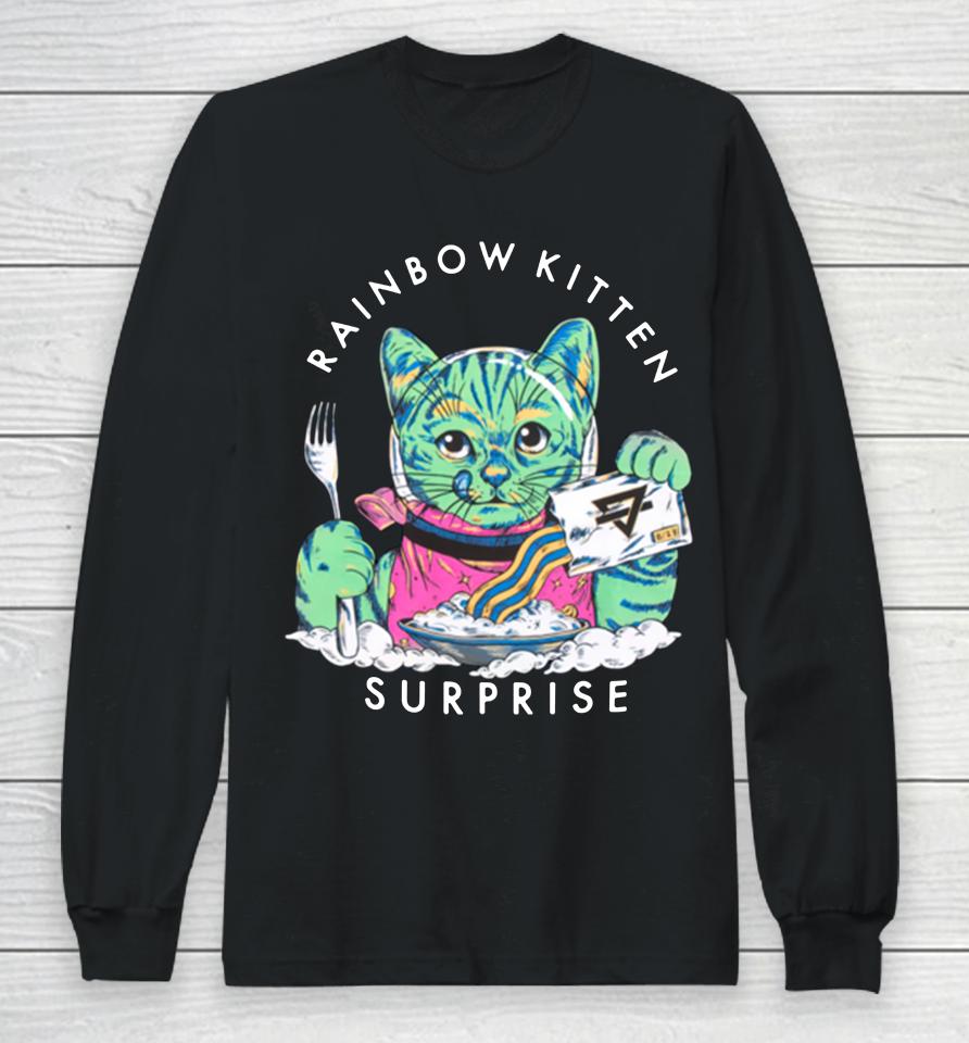 Rainbow Kitten Surprise Merch Space Kitty Breakfast Long Sleeve T-Shirt