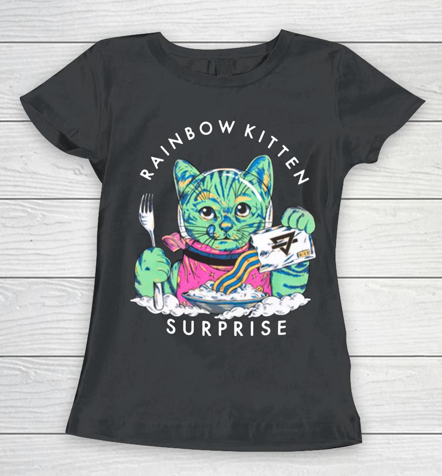 Rainbow Kitten Surprise Merch Space Kitty Breakfast Women T-Shirt