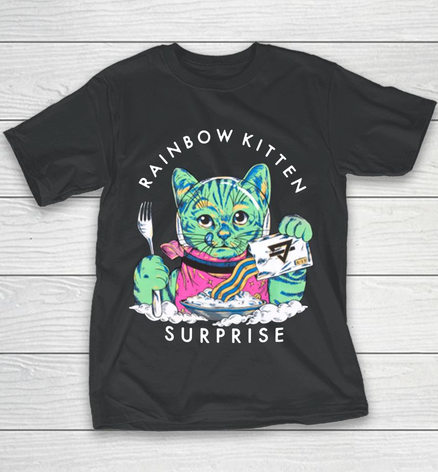 Rainbow Kitten Surprise Merch Space Kitty Breakfast Youth T-Shirt