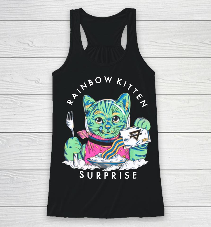 Rainbow Kitten Surprise Space Kitty Breakfast Racerback Tank
