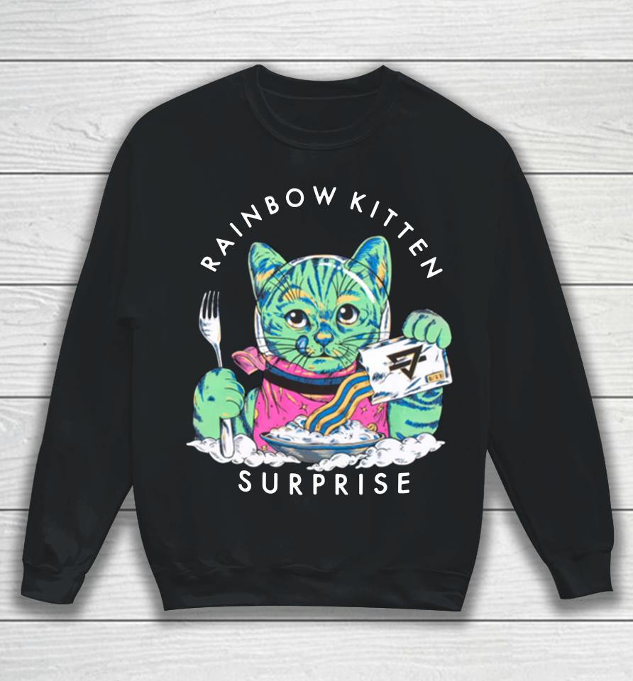 Rainbow Kitten Surprise Space Kitty Breakfast Sweatshirt