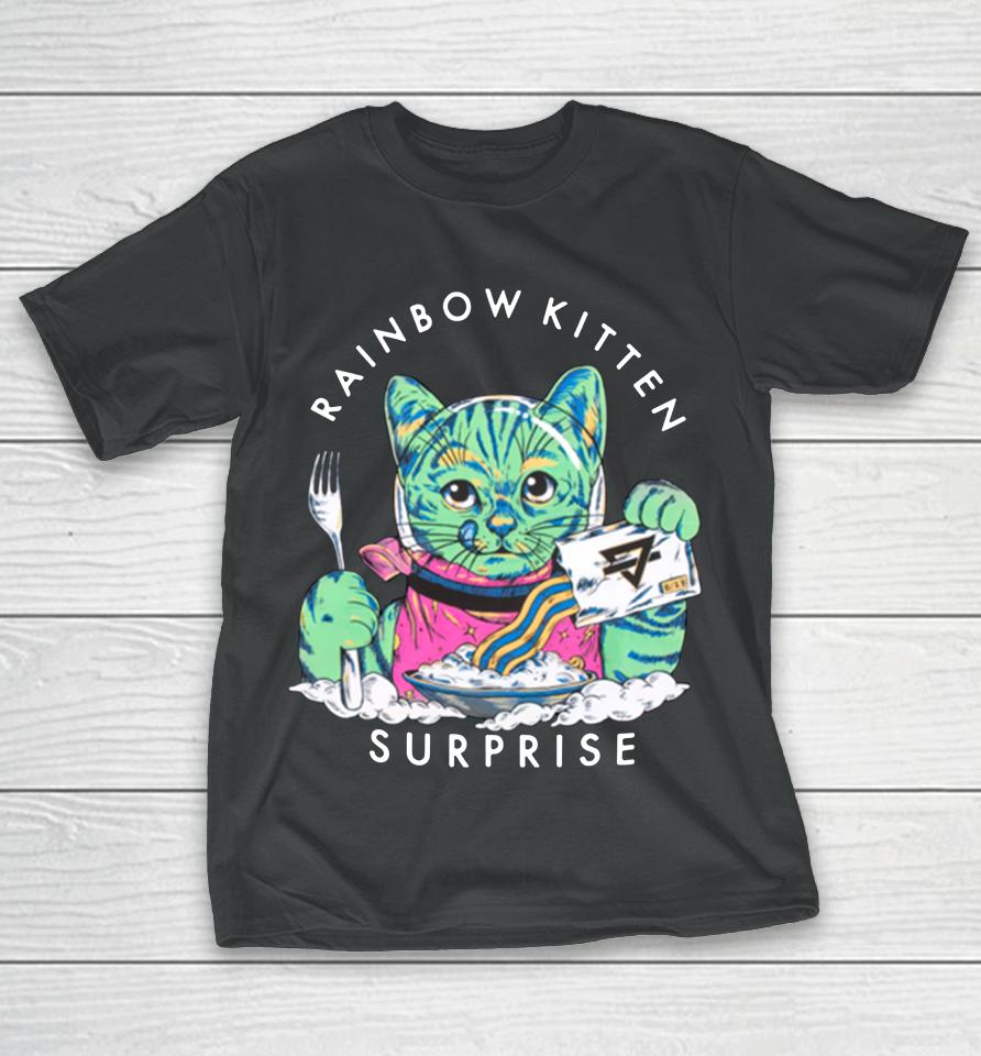 Rainbow Kitten Surprise Space Kitty Breakfast T-Shirt