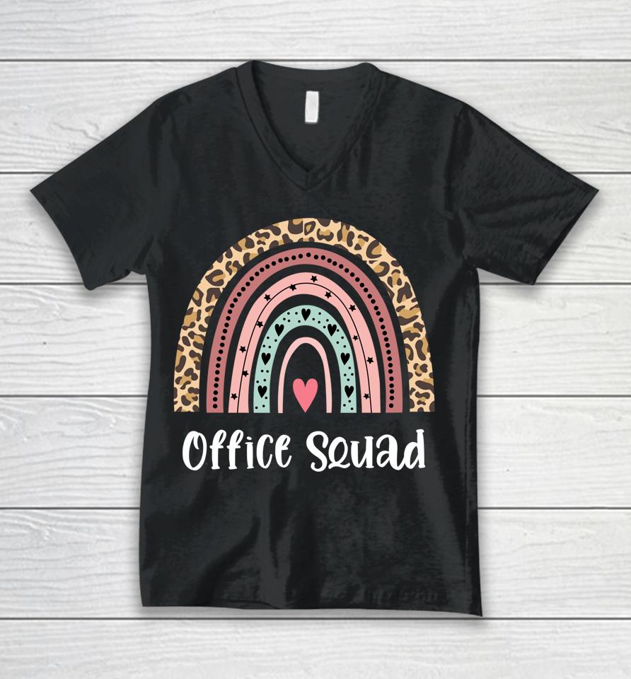 Rainbow Office Squad School Secretary Office Staff Clerk Unisex V-Neck T-Shirt