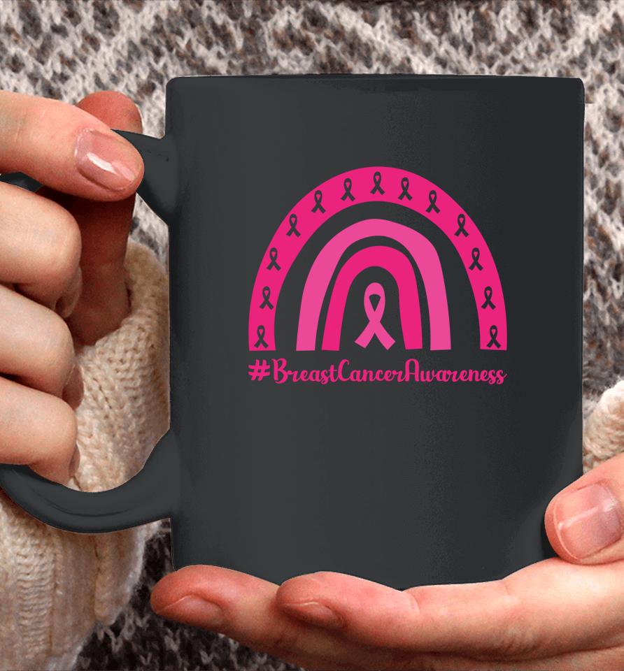 Rainbow Pink Ribbon Breast Cancer Awareness Coffee Mug