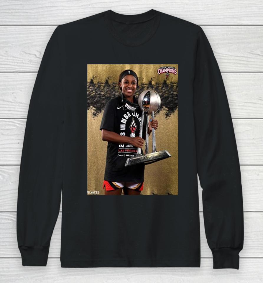 Raise The Stakes Las Vegas Aces X Jackie Young 2023 Wnba Champions Long Sleeve T-Shirt