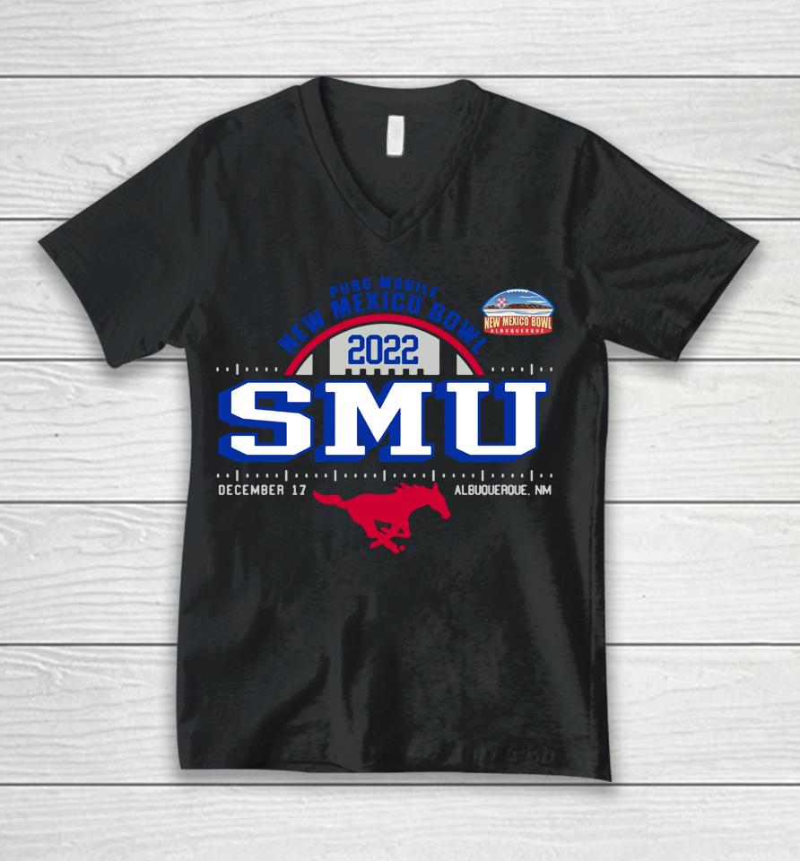 Rallyhouse Smu Mustangs New Mexico Bowl Semifinal Playoff Unisex V-Neck T-Shirt