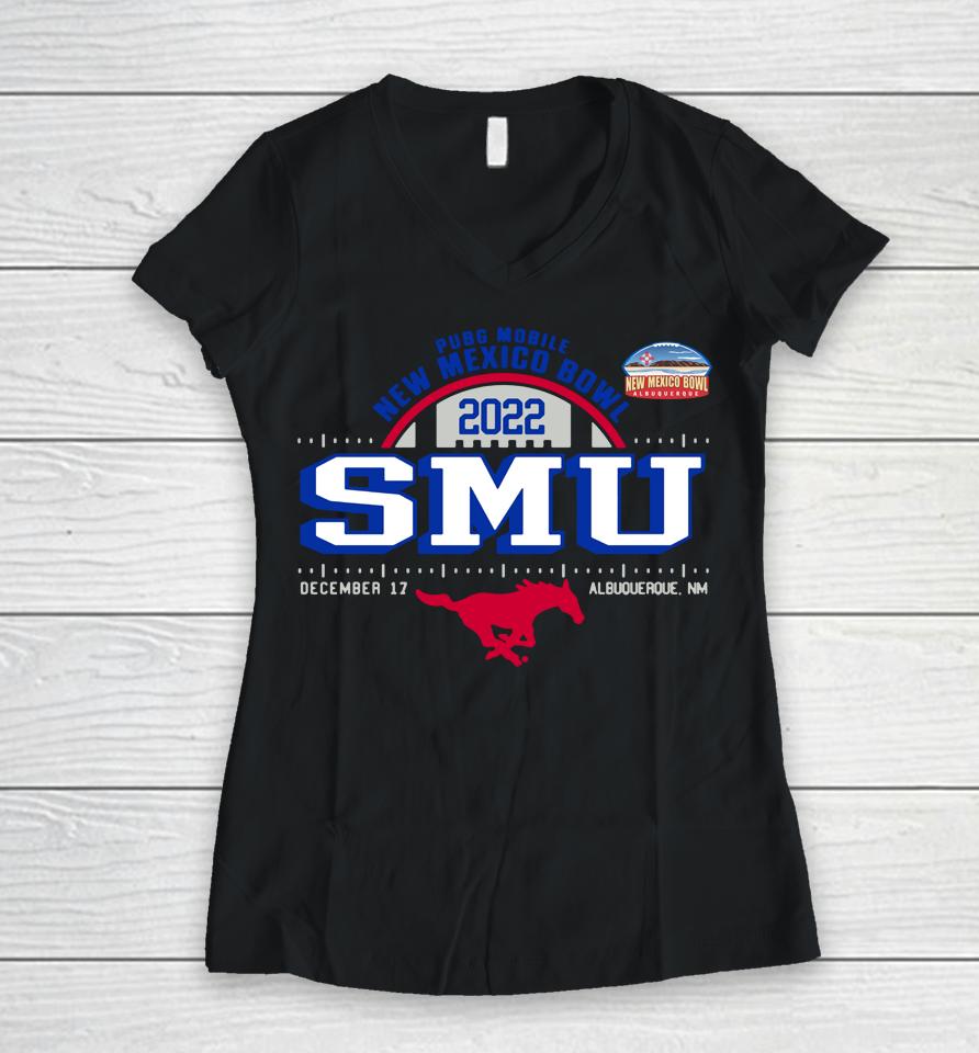 Rallyhouse Smu Mustangs New Mexico Bowl Semifinal Playoff Women V-Neck T-Shirt