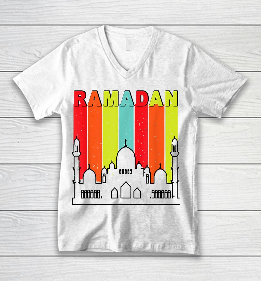 Ramadan Kareem Islamic Fasting Celebration Unisex V-Neck T-Shirt