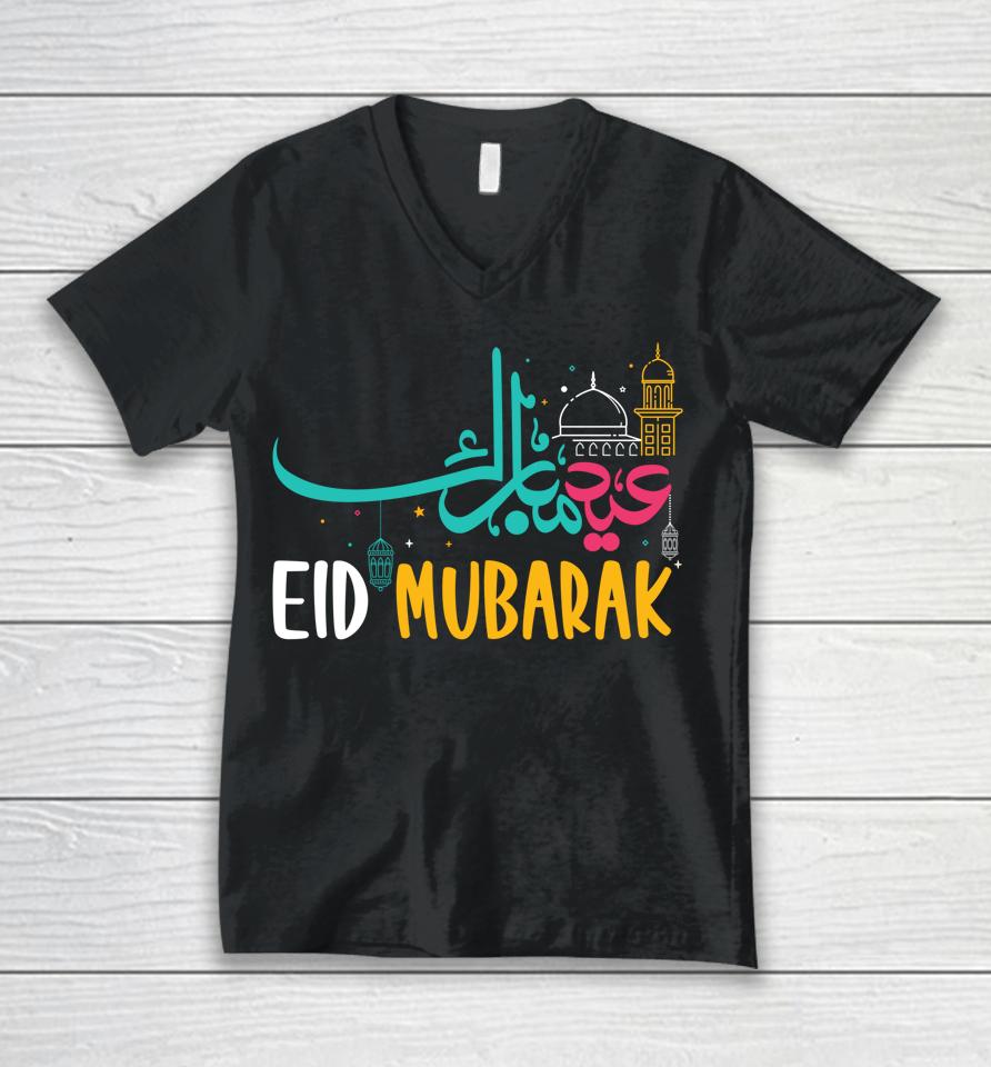 Ramadan Kareem Muslims Eid Mubarak Celebration 2022 Unisex V-Neck T-Shirt