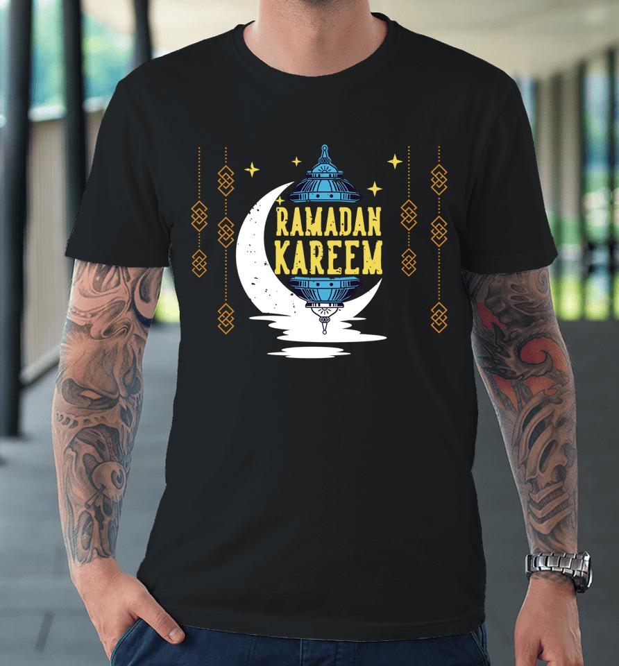 Ramadan Kareem Muslims Eid Ramadan Lantern Lights Moon Cute Premium T-Shirt