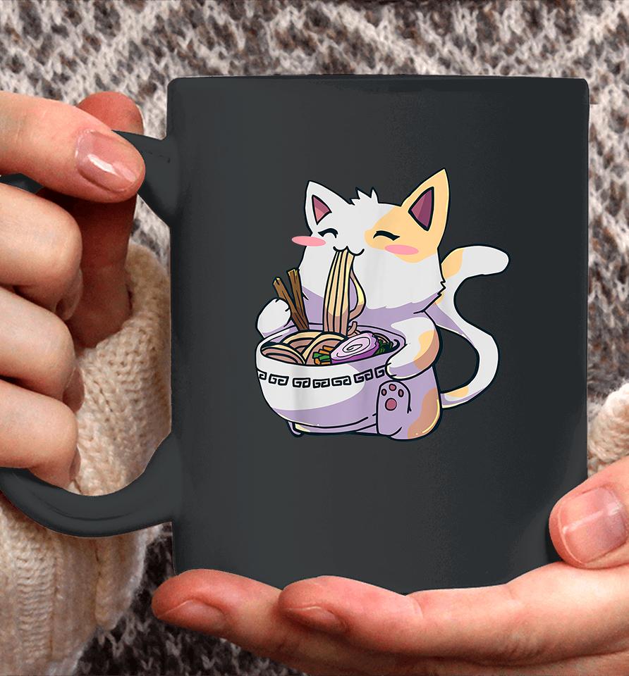 Ramen Cat Kawaii Anime Japanese Food Coffee Mug