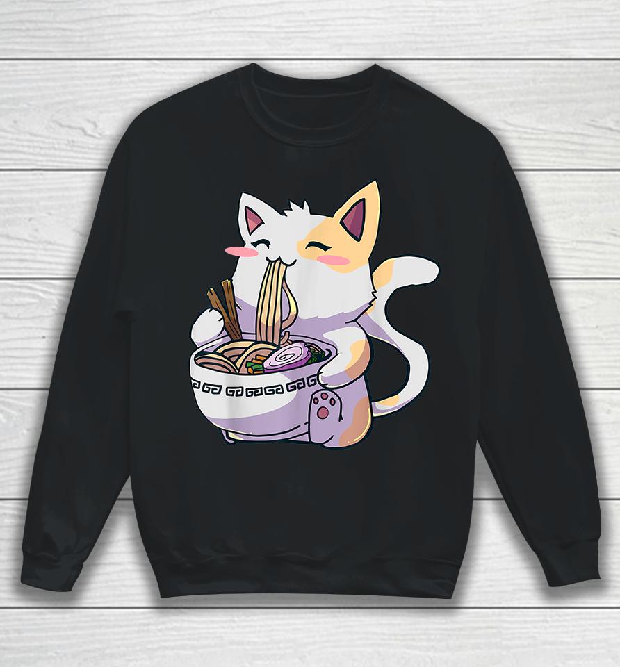 Ramen Cat Kawaii Anime Japanese Food Sweatshirt
