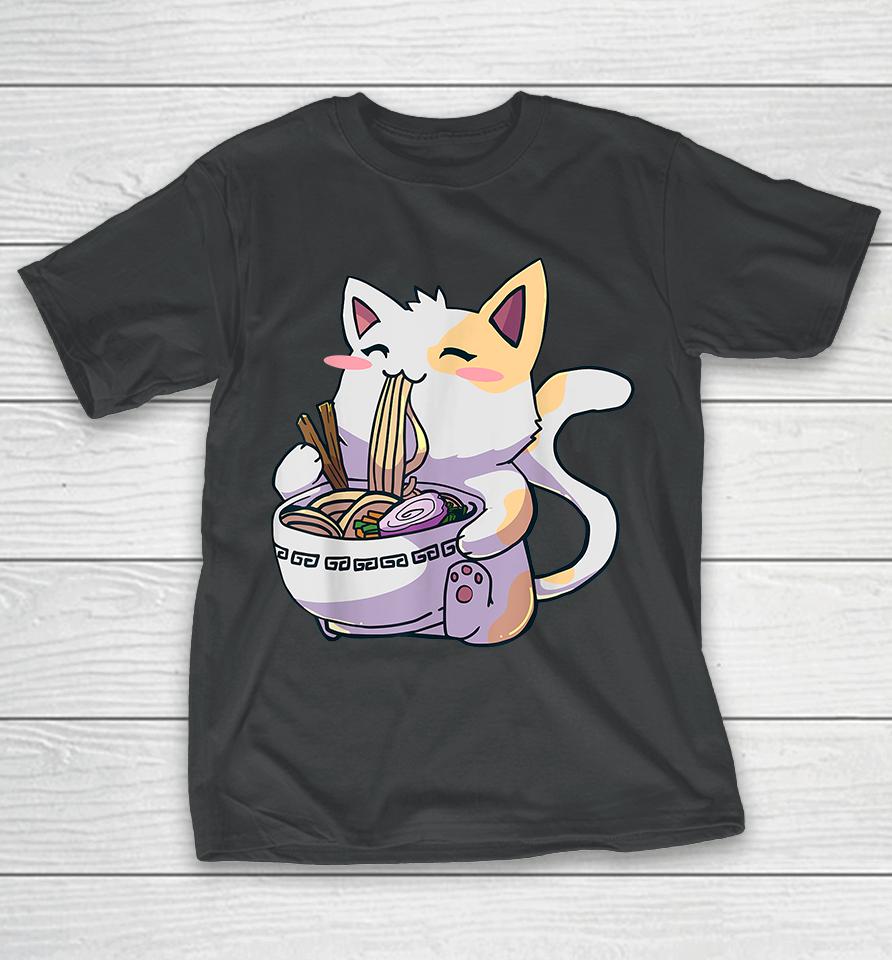 Ramen Cat Kawaii Anime Japanese Food T-Shirt