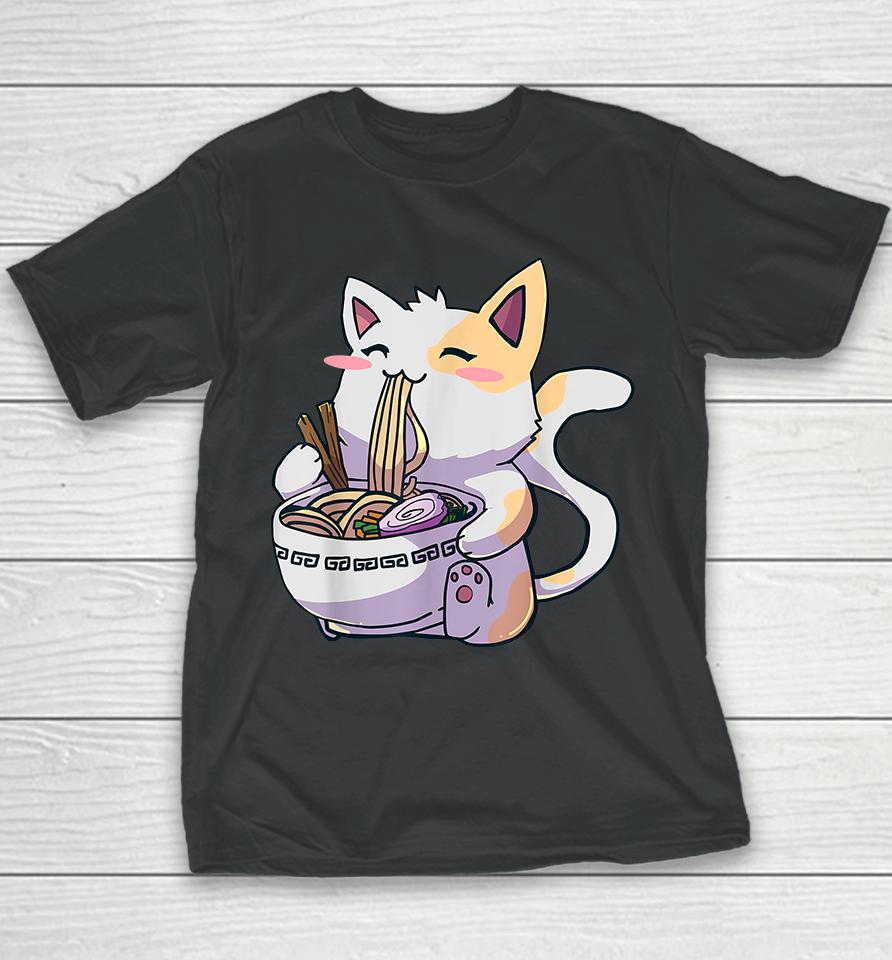 Ramen Cat Kawaii Anime Japanese Food Youth T-Shirt