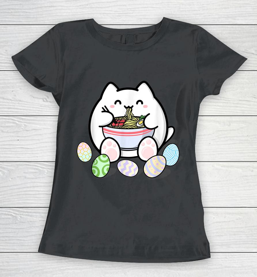 Ramen Cat Kawaii Anime Tee Japanese Women T-Shirt