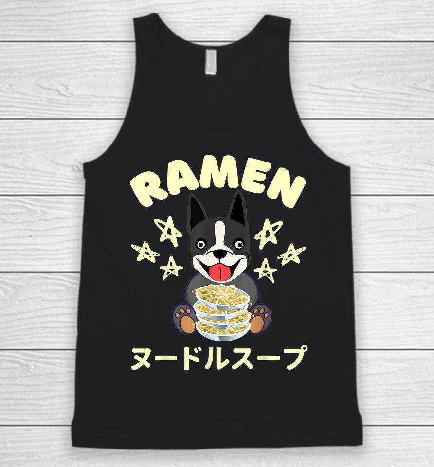 Ramen Noodles Boston Terrier Dog Unisex Tank Top