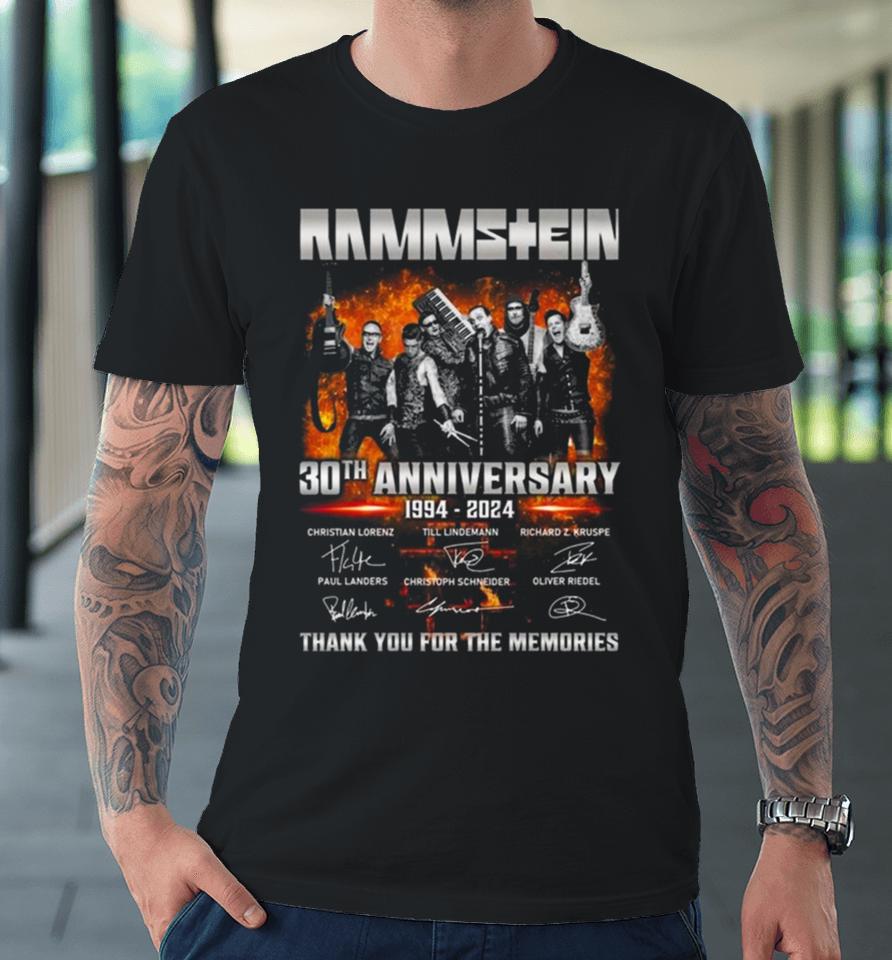 Rammstein 30Th Anniversary 1994 2024 Signatures Thank You For The Memories Premium T-Shirt