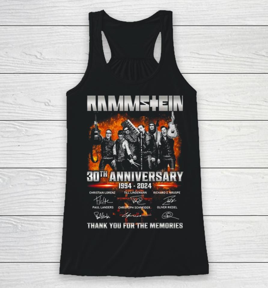 Rammstein 30Th Anniversary 1994 2024 Signatures Thank You For The Memories Racerback Tank