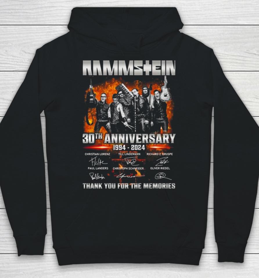 Rammstein 30Th Anniversary 1994 2024 Signatures Thank You For The Memories Hoodie