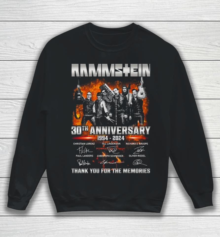 Rammstein 30Th Anniversary 1994 2024 Signatures Thank You For The Memories Sweatshirt