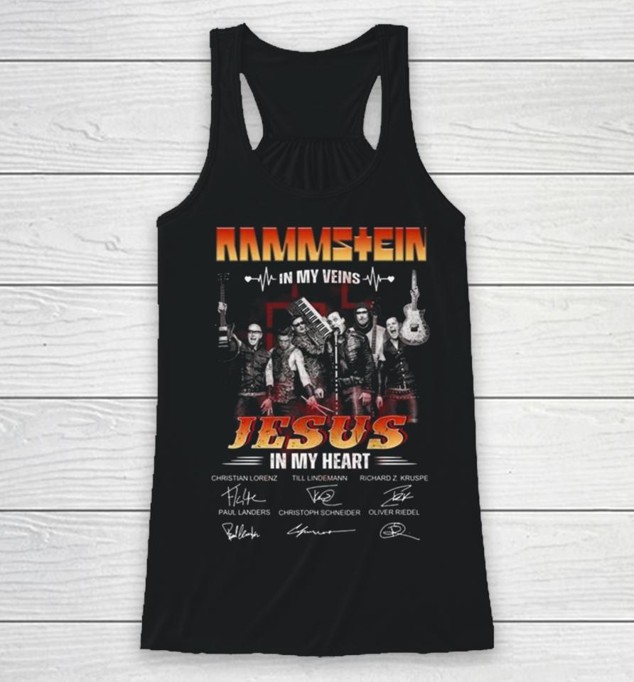 Rammstein In My Veins Jesus In My Heart Signatures Racerback Tank