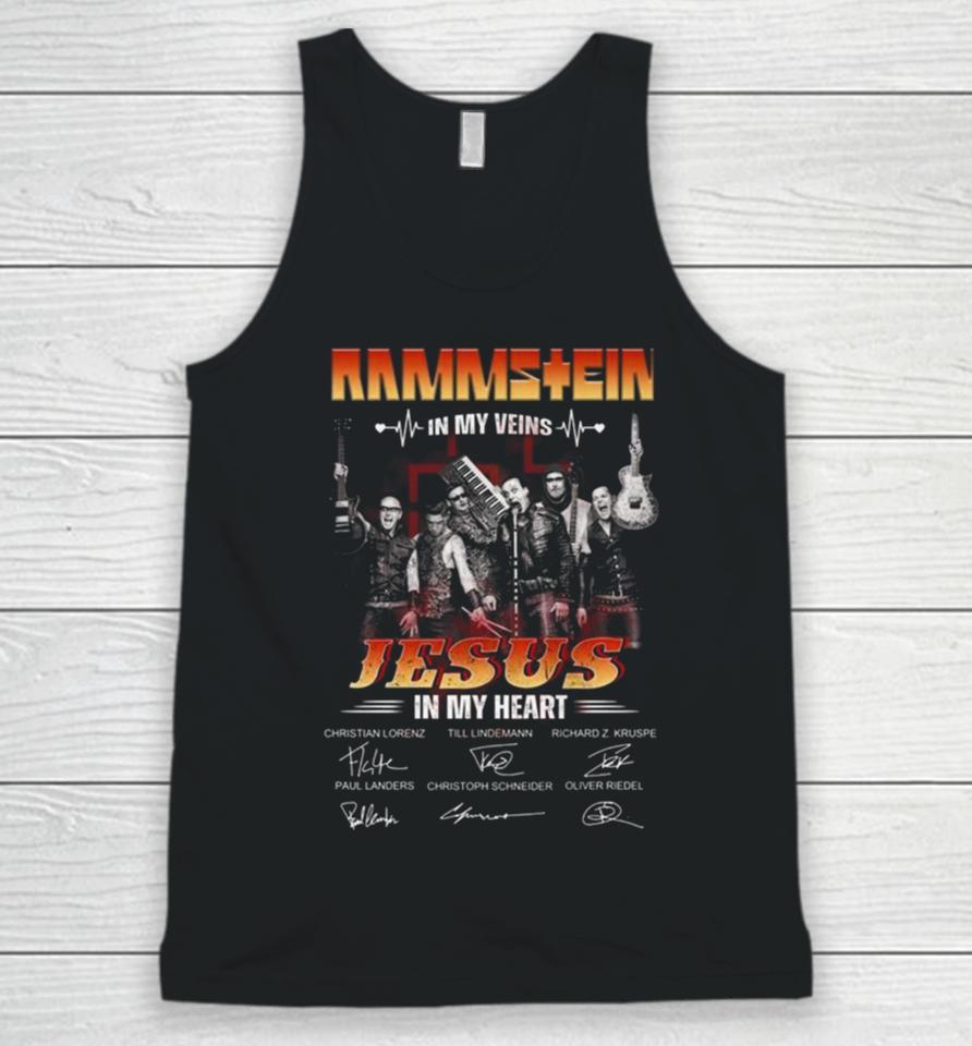 Rammstein In My Veins Jesus In My Heart Signatures Unisex Tank Top