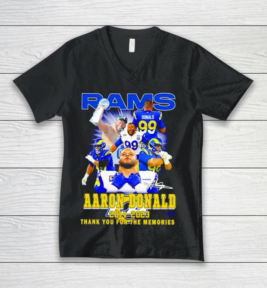 Rams Aaron Donald 2014 2023 Thank You For The Memories Unisex V-Neck T-Shirt