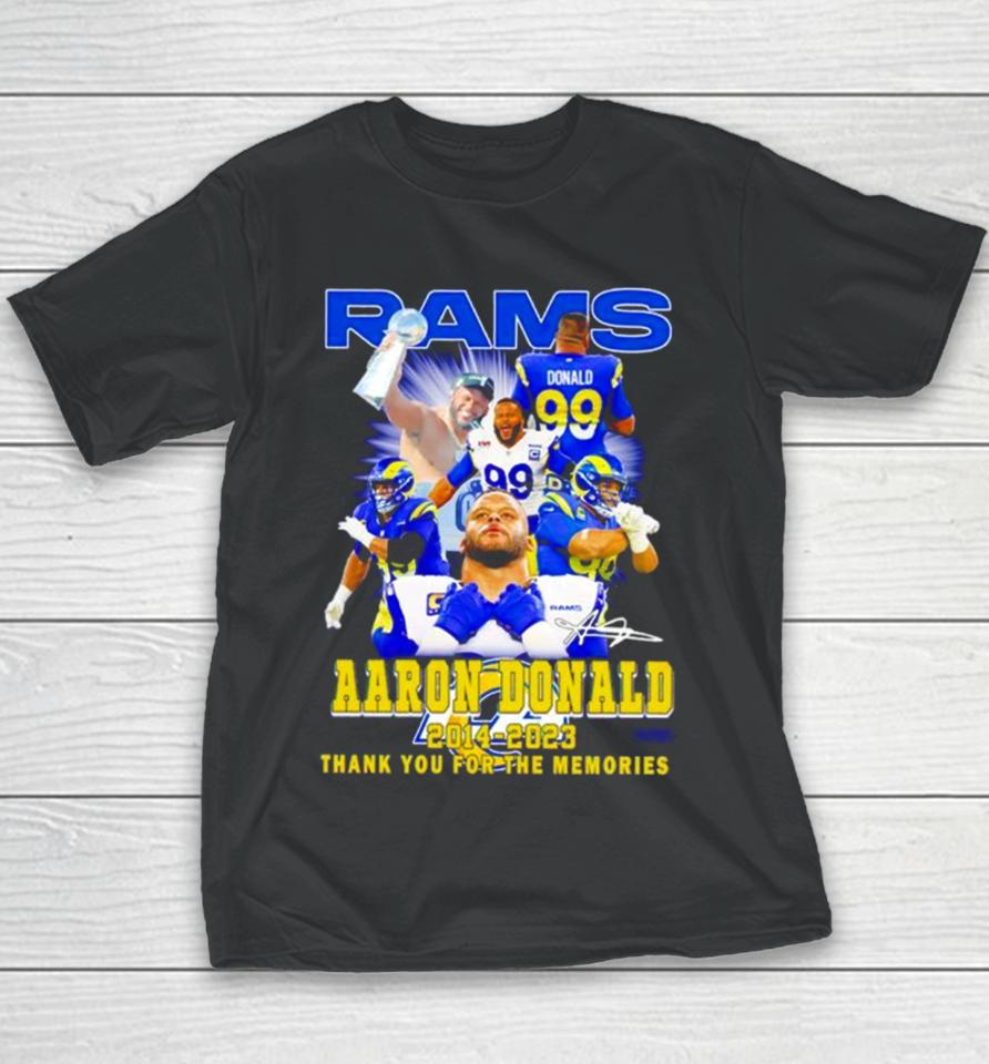 Rams Aaron Donald 2014 2023 Thank You For The Memories Youth T-Shirt