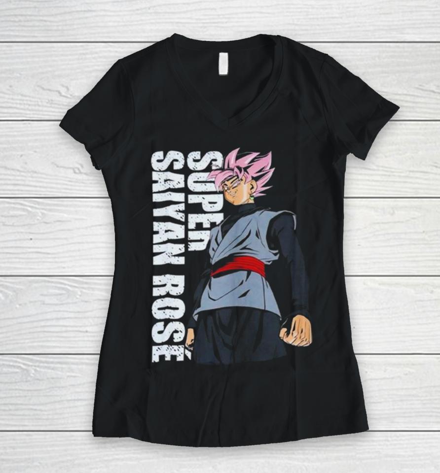 Rare Dragon Ball Super Saiyan Rose Goku Women V-Neck T-Shirt