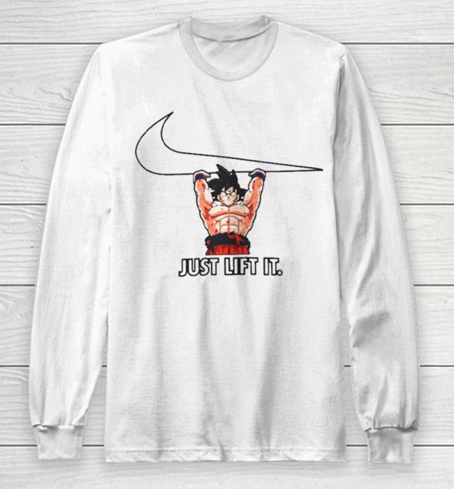 Rare Nike Logo Goku Just Lift It Long Sleeve T-Shirt