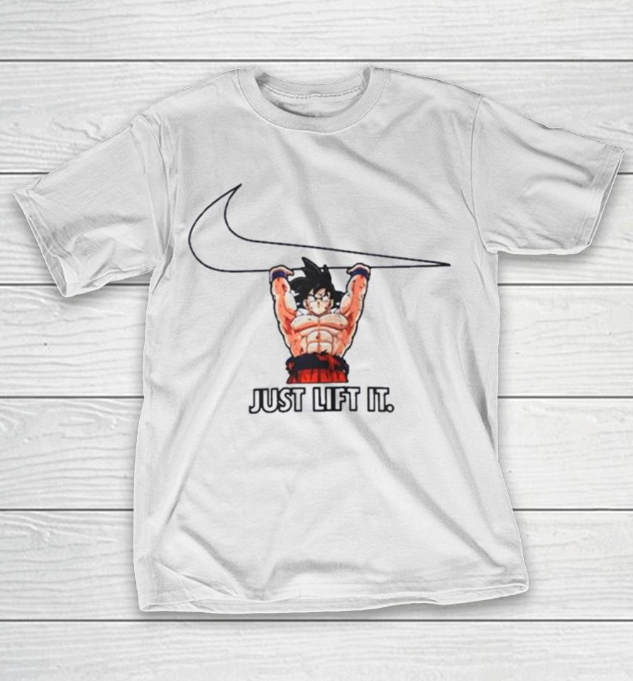 Rare Nike Logo Goku Just Lift It T-Shirt