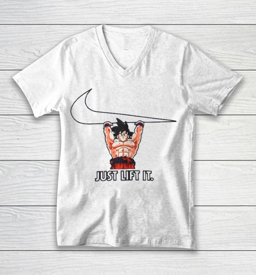 Rare Nike Logo Goku Just Lift It Unisex V-Neck T-Shirt