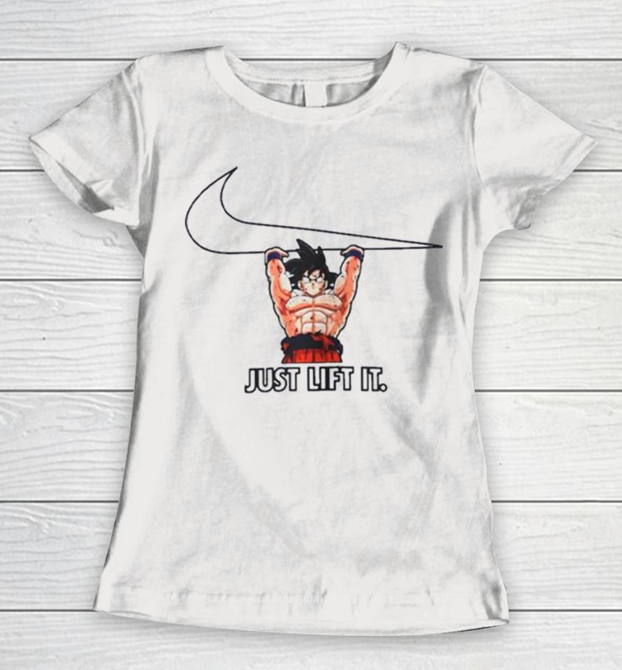 Rare Nike Logo Goku Just Lift It Women T-Shirt