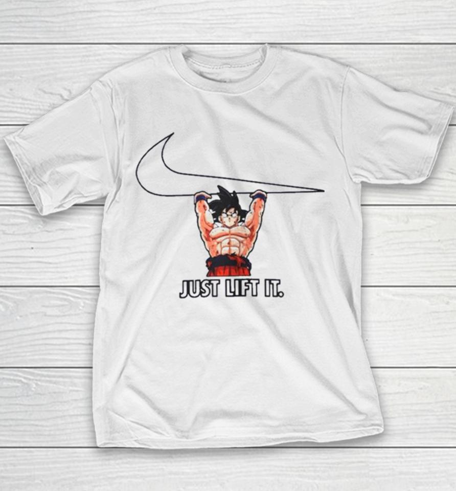 Rare Nike Logo Goku Just Lift It Youth T-Shirt