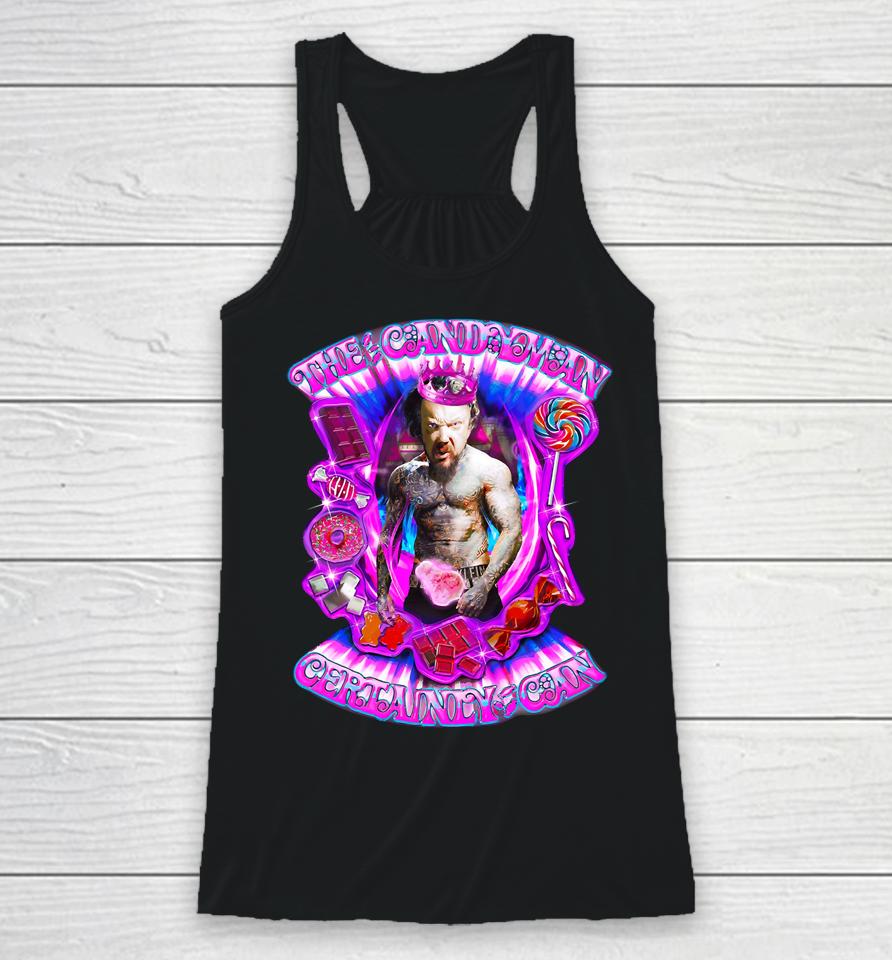 Ratlobber The Candy Man Certainly Can Racerback Tank