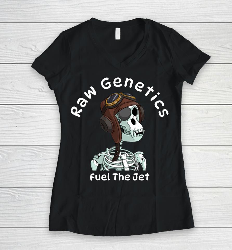 Raw Genetics Flying Apes Black 2023 Women V-Neck T-Shirt