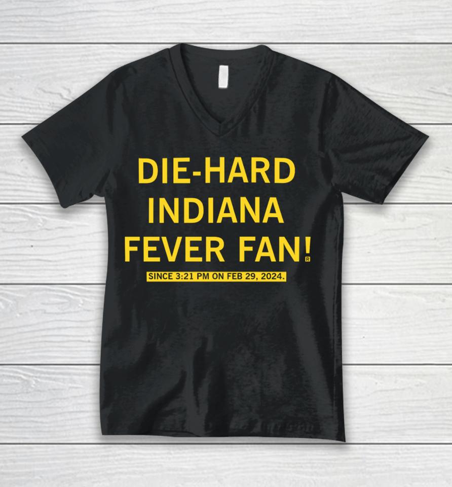 Raygunsite Store Die-Hard Indiana Fever Fan Unisex V-Neck T-Shirt