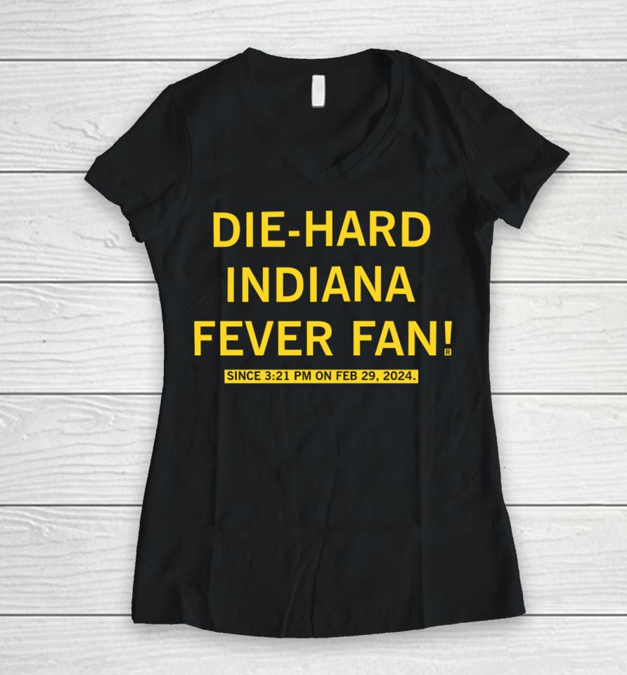 Raygunsite Store Die-Hard Indiana Fever Fan Women V-Neck T-Shirt