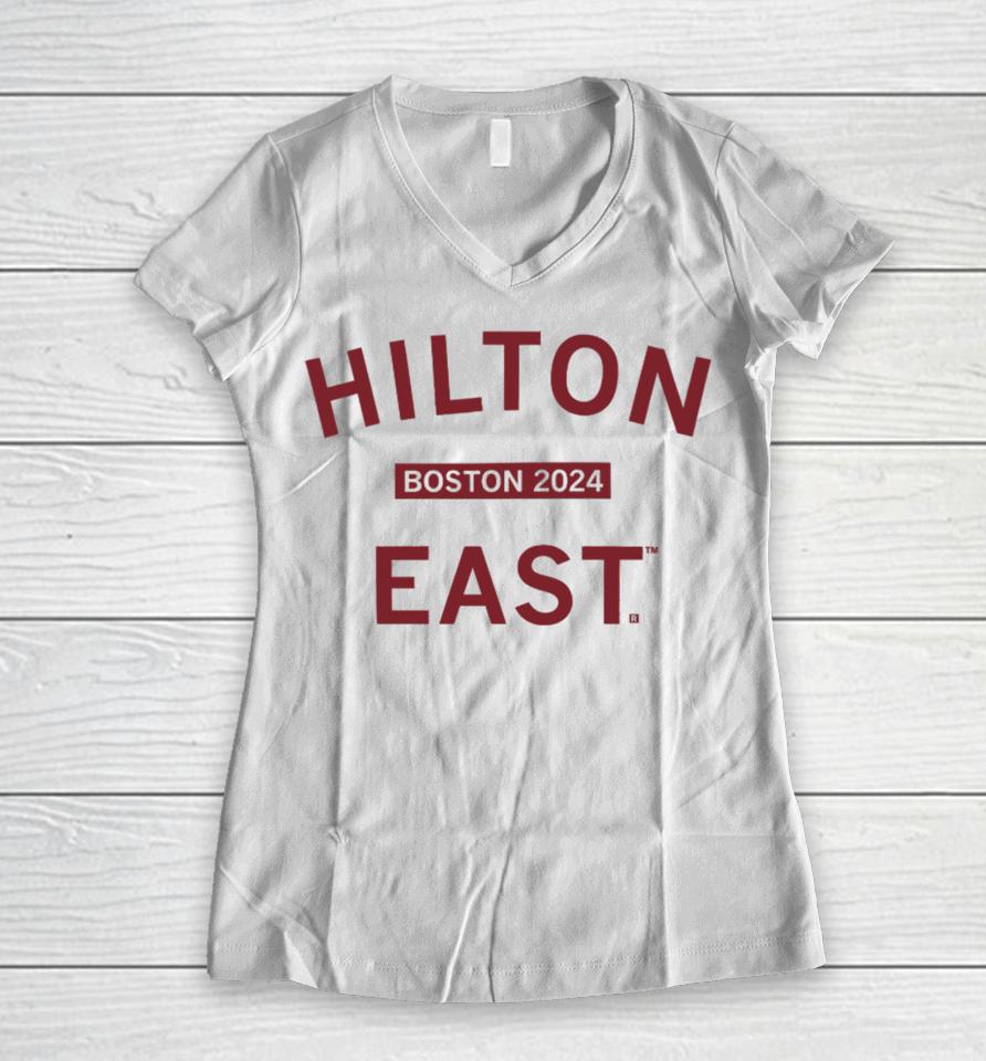 Raygunsite Store Hilton East Boston 2024 Women V-Neck T-Shirt