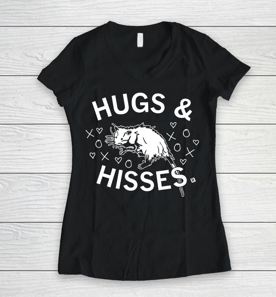 Raygunsite Store Hugs &Amp; Hisses Women V-Neck T-Shirt