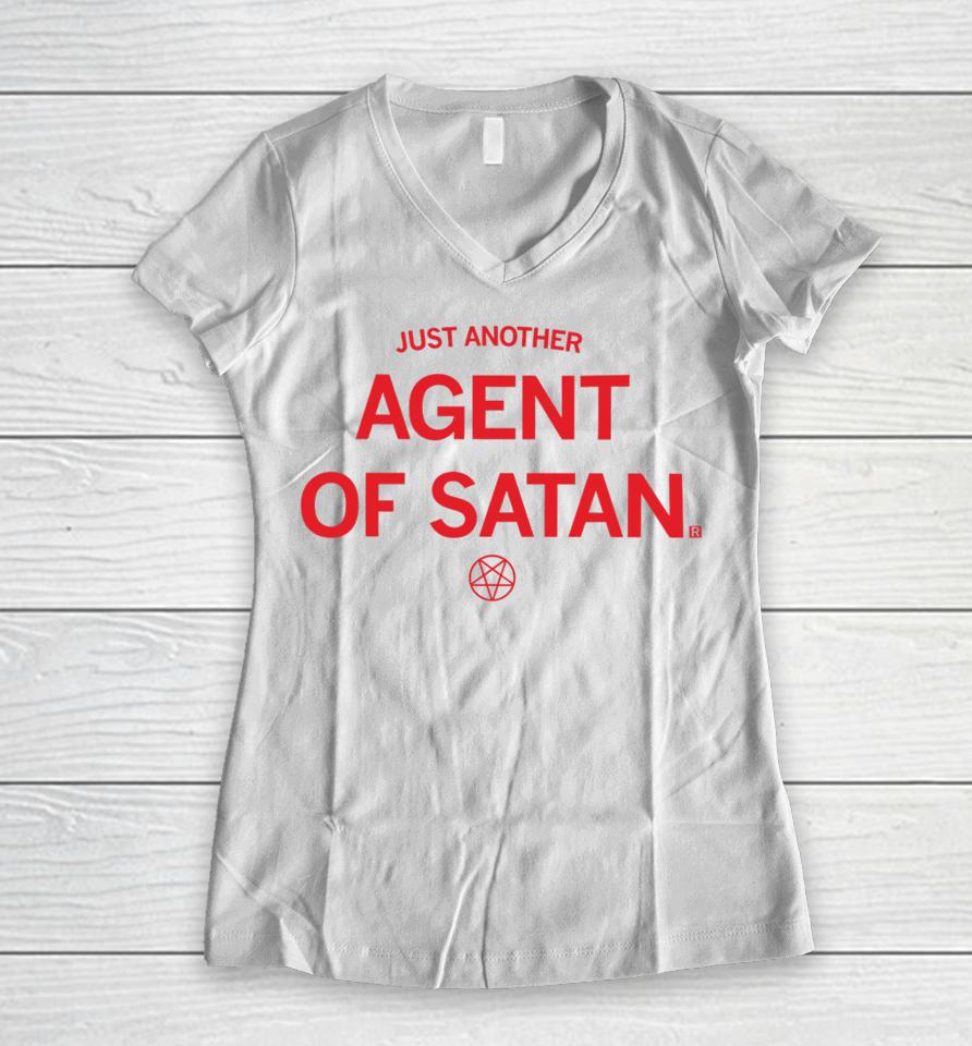 Raygunsite Store Just Another Agent Of Satan Women V-Neck T-Shirt