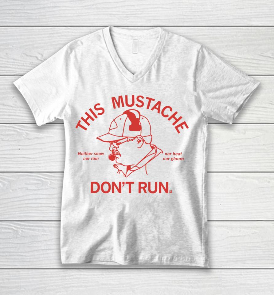 Raygunsite This Mustache Don’t Run Unisex V-Neck T-Shirt
